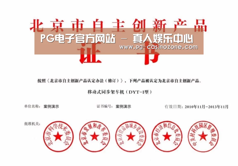 PG电子荣誉证书四